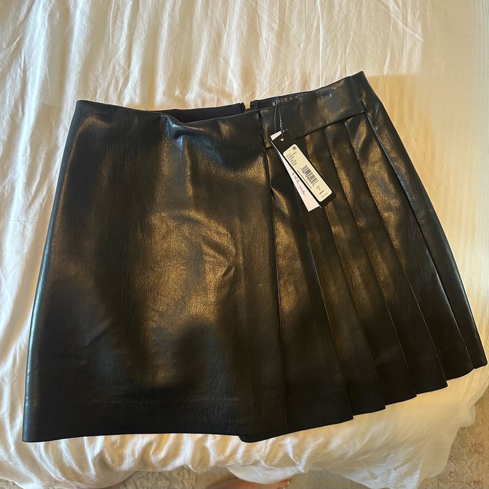 Black Leather Skirt by Alice + Olivia